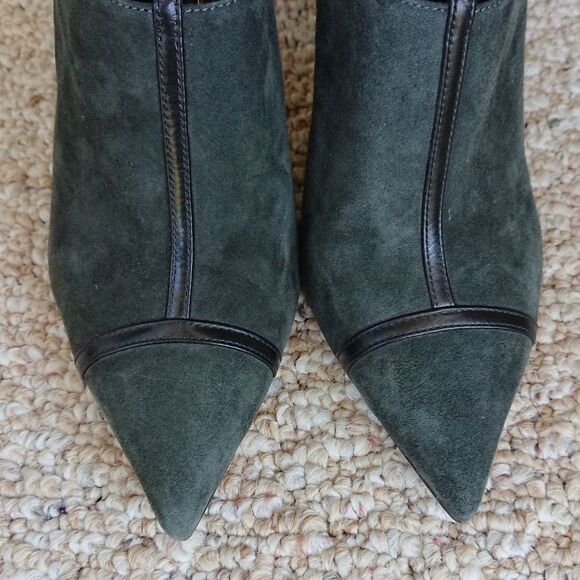 Sergio Rossi Scarpe Donna blueish gray Suede Ankle Short Booties size 37.5 - Picture 5 of 10
